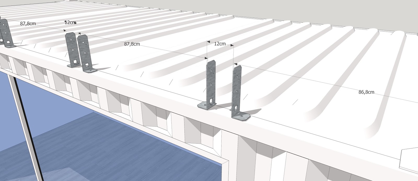 Construction isolation Kit toiture pour container maritime