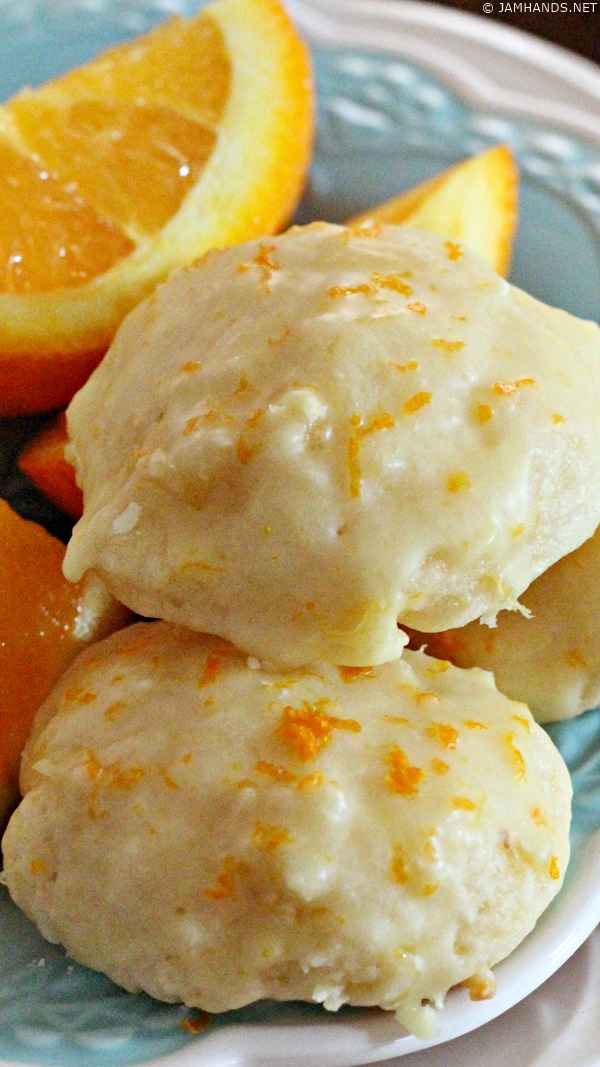 Fluffy Pineapple Cookies with Orange Glaze