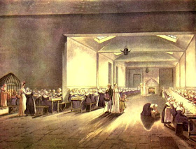 The Dining Room at the Asylum  from Ackermann's The Microcosm of London (1808-10)