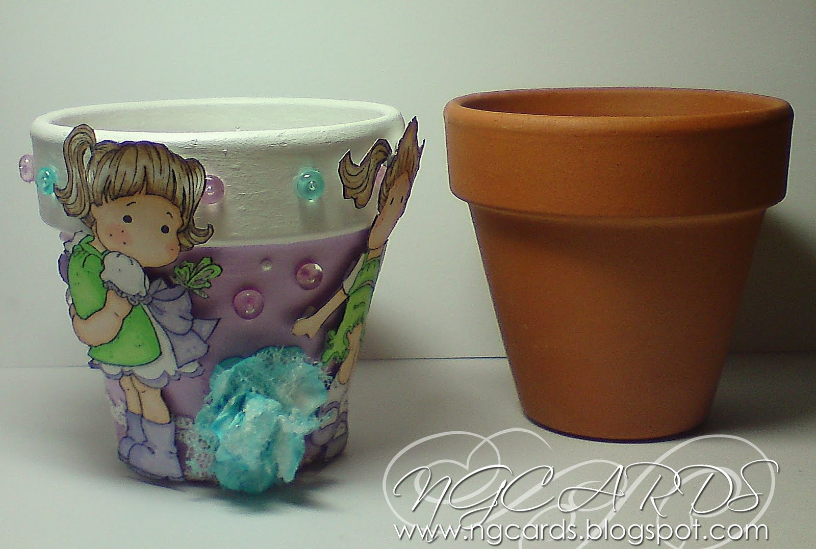 NGCARDS A Decorated Tilda Plant Pot!