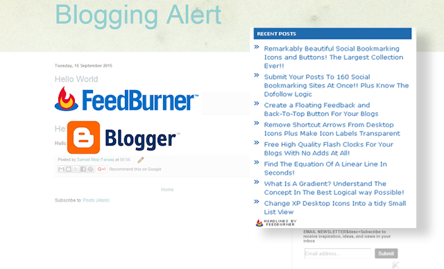 Feedburner Recent Post Widget for Blogger