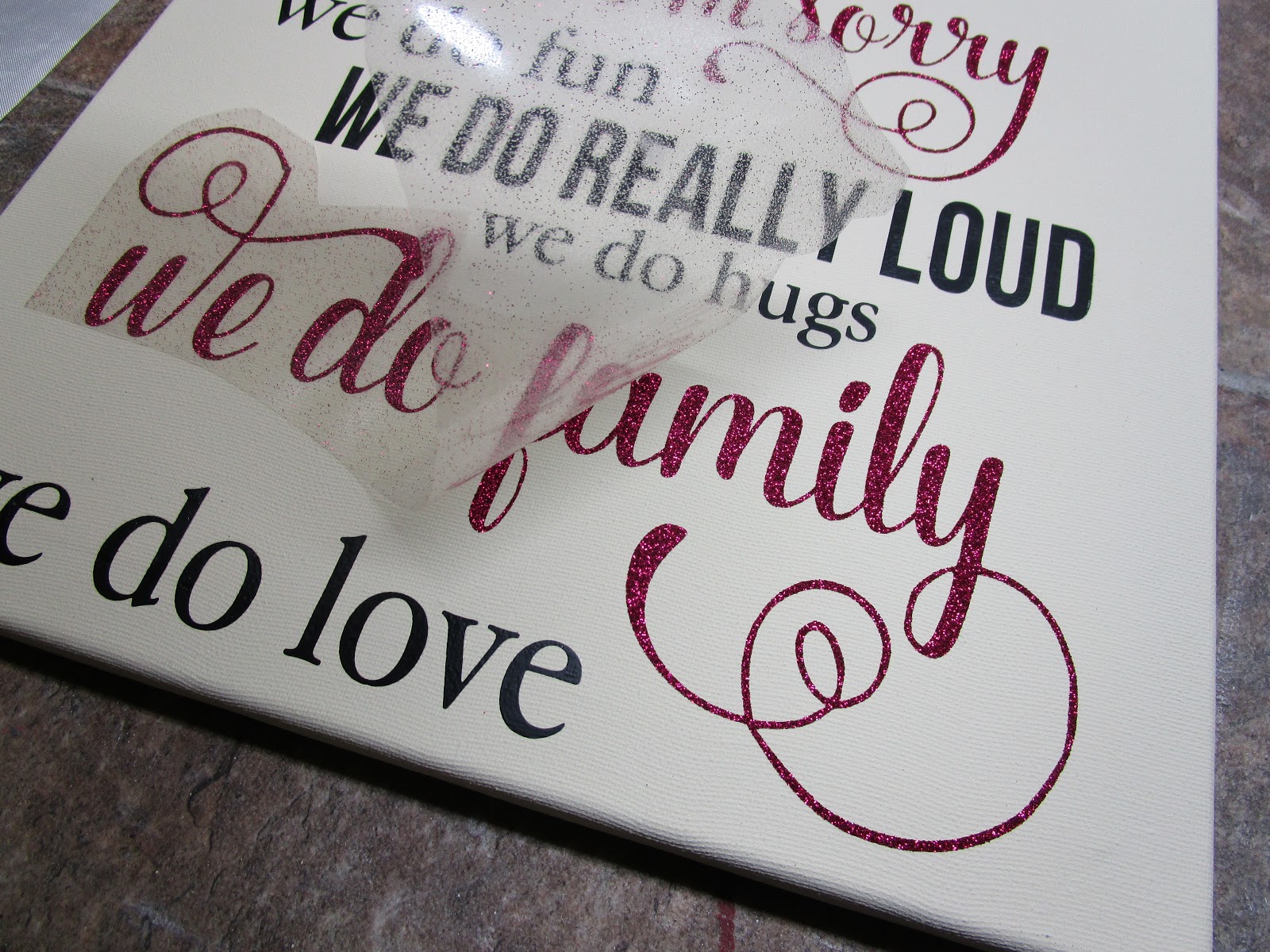 Northwoods Attic Heat Transfer Glitter Vinyl on Canvas Sign Tutorial