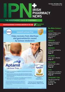 IPN Irish Pharmacy News - December 2014 | CBR 96 dpi | Mensile | Professionisti | Management | Distribuzione | Farmacia | Tecnologia
IPN Irish Pharmacy News has become the most talked about publication in the pharmacy market right now. Launched in November 2008 the magazine appears once a month with a double issue in July/August. Pharmacy Communications Ireland is an independent medium for all Irish Pharmacists -- community, hospital and research, and industry members to communicate through. IPN Irish Pharmacy News covers all manner of news, issues, events and business relating to the Irish pharmaceutical industry, from the dispensary to the manufacturing floor.
The magazine is a glossy, colourful and jammed pack publication offering the pharmacists a vehicle to showcase their stories and talk about the issues that matter to them. With the face of Irish Pharmacy changing everyday and the profession being forever underutilised, IPN Irish Pharmacy News understands the need for those working in pharmacy to express their concerns and voice their opinions in an independent, yet united way.
IPN Irish Pharmacy News seeks to give a broad overview of the industry and profession, yet focusing in on the pharmacists themselves.
Regular features include: news, business management and finance, pharmacy debate, clinical articles, profiles, pharmacy profiles, shop front, product profile and appointments.