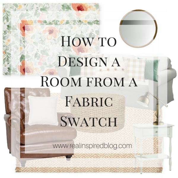 How to design a room from a fabric swatch. This watercolor floral is the inspiration for an entire room design. All the other colors and patterns are in harmony with it. Even the style of the room is drawn from the fabric: laid-back traditional with a fresh, modern twist.