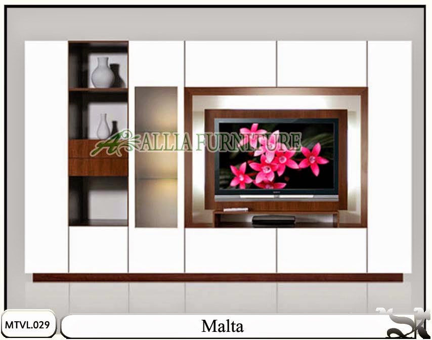  Lemari  minimalis tv lcd model pajangan Malta Allia Furniture