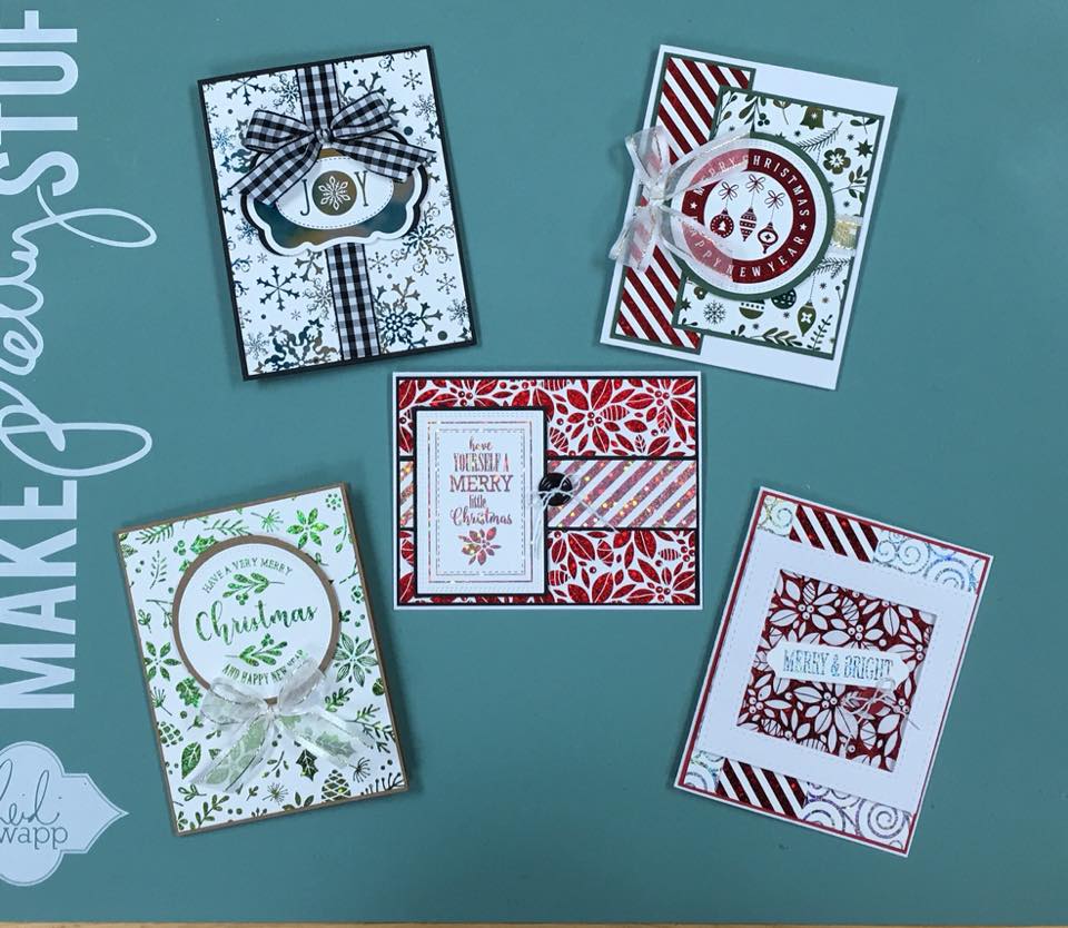 cards using lots of foil bows buttons class fee is 22 plus tax you will need to bring your basic tools adhesives please call email or send a - Foil Christmas Cards cards using lots of foil bows buttons class fee is 22 plus tax you will need to bring your basic tools adhesives please call email or send a - Foil Christmas Cards