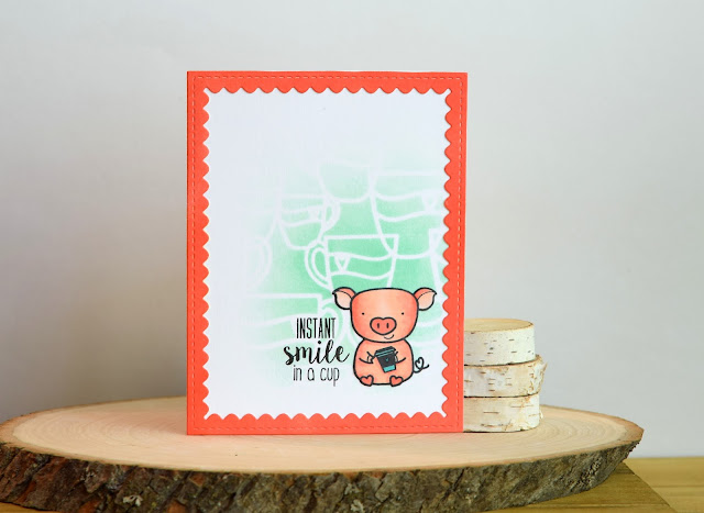 Pig Coffee Card by Jess Crafts with Create a Smile Stamps