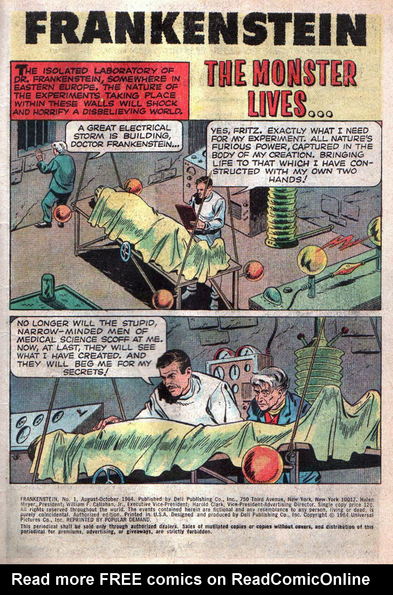 Read online Frankenstein (1964) comic -  Issue #1 - 3