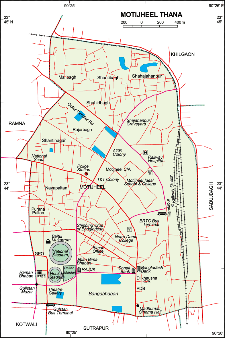 Maps of Bangladesh Motijheel Thana