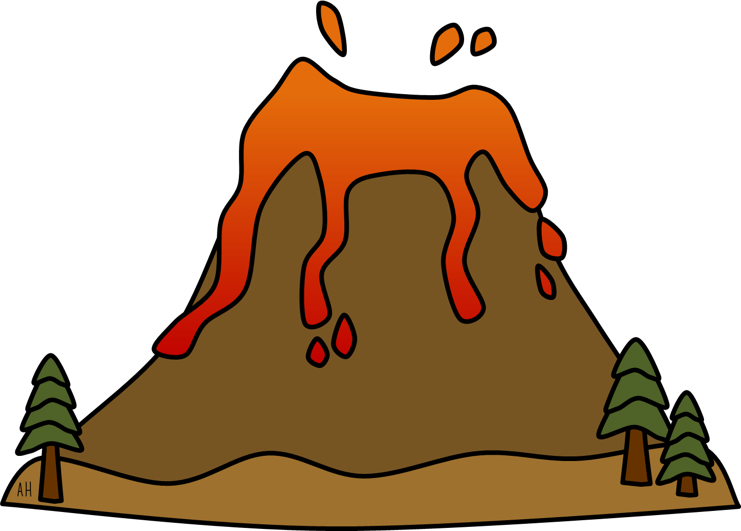 clipart volcano erupting - photo #7