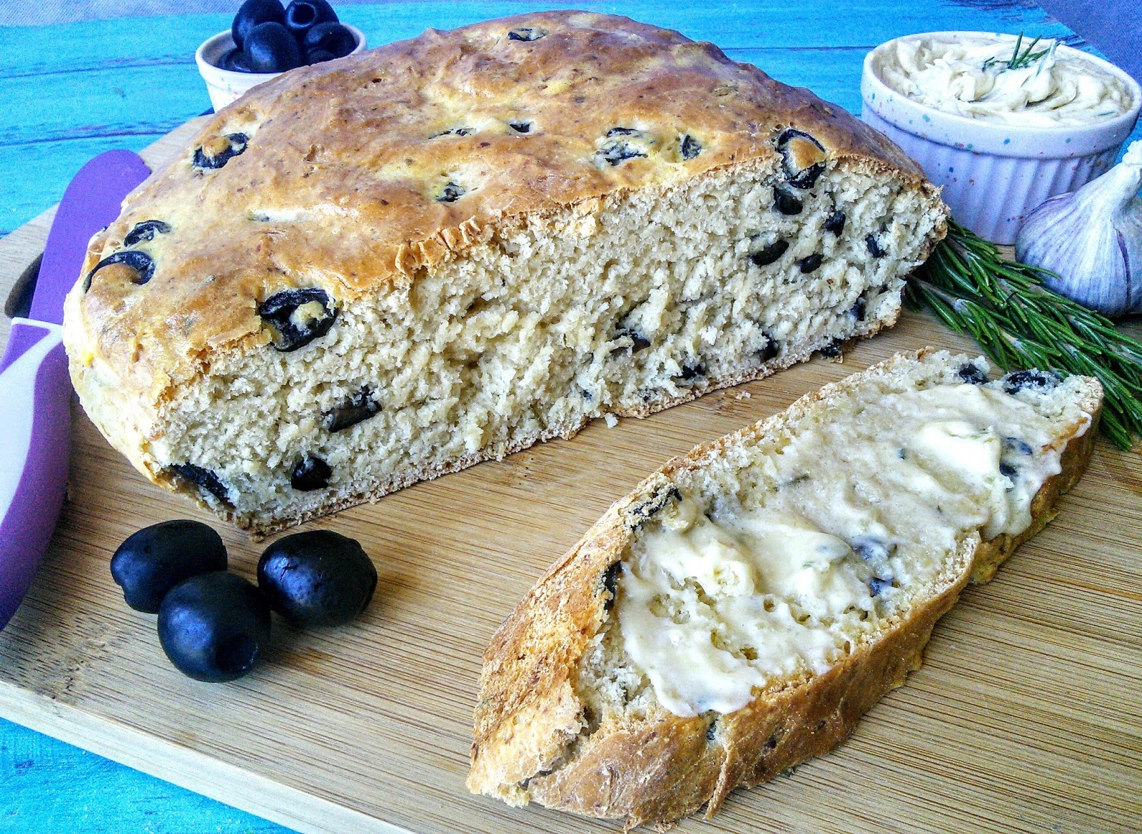 Parmesan Rosemary Artisan Garlic Bread With Sea Salt Rosemary Garlic Butter