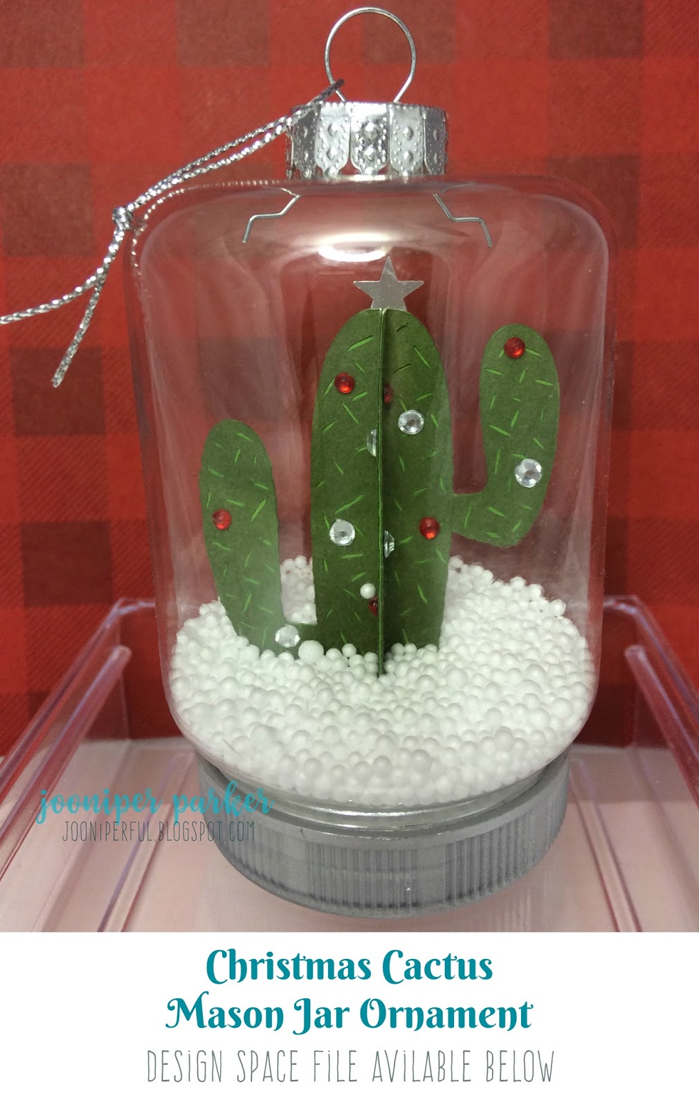 Christmas 3D Cactus Mason Jar Ornament Dollar Tree Jooniperful