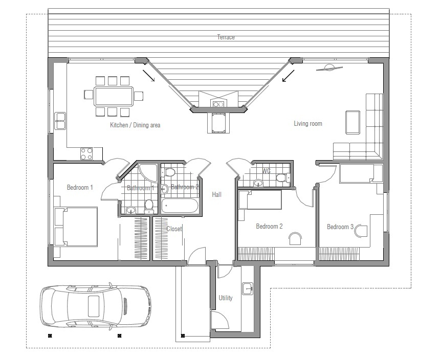  Affordable  Home  Plans  Affordable  Modern  House  Plan  CH61