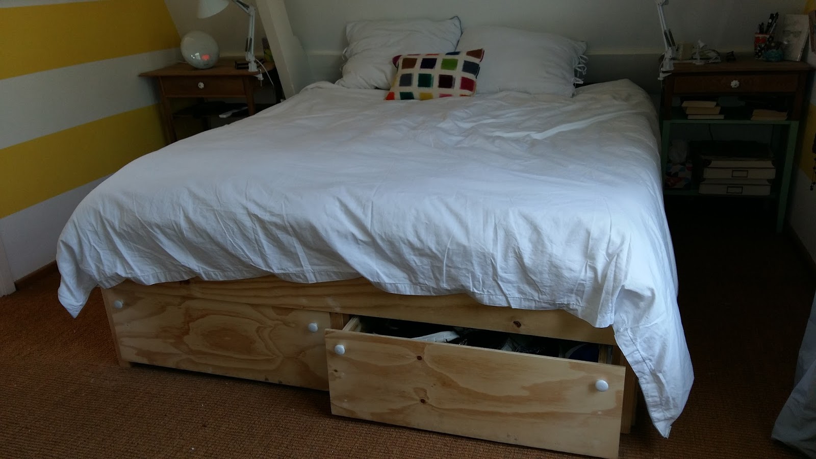 Practical Delights Bed with storage drawers DIY