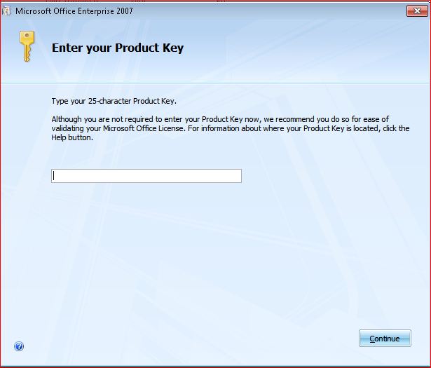 microsoft office 2007 change license key