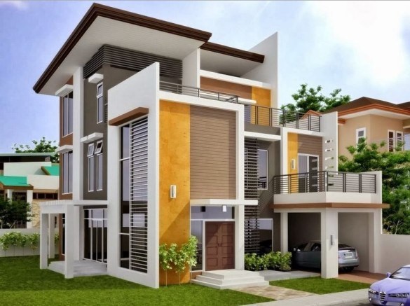 Warna Cat Hijau Rumah Minimalis Tampak Depan