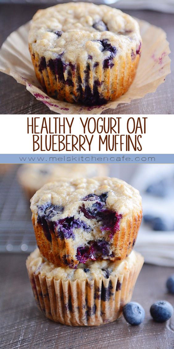 Easy and so delicious, these healthy yogurt oat blueberry muffins have no refined sugar and are packed with whole grains – yet they still manage to be fluffy and so tasty (with blueberries OR chocolate chips!).