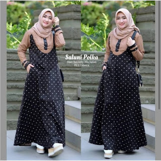 M03 Saluni Polka Jual Baju Busana Muslim Dress Saluni Polka