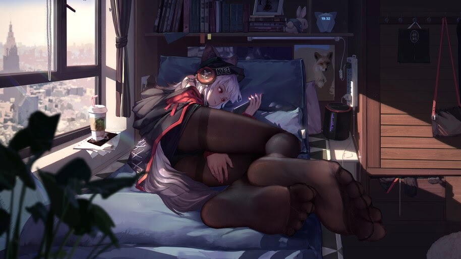 Anime, Girl, Room, Bed, Frostleaf, Arknights, 4K, #6.1778