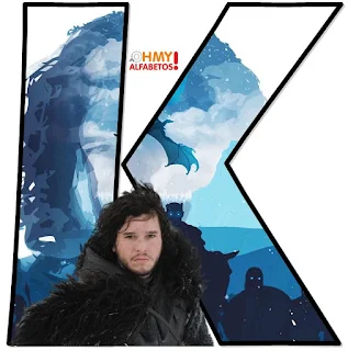 Abecedario GoT Jon Snow. GoT Jon Snow Alphabet.