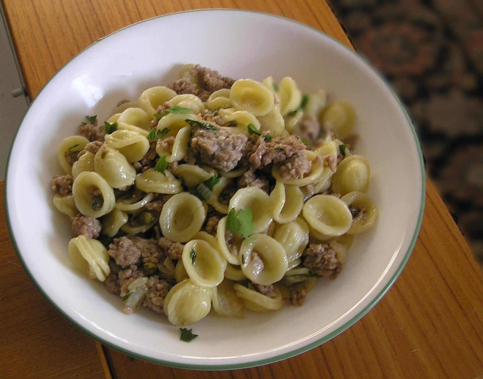 Orecchiette with Veal, Capers and White Wine