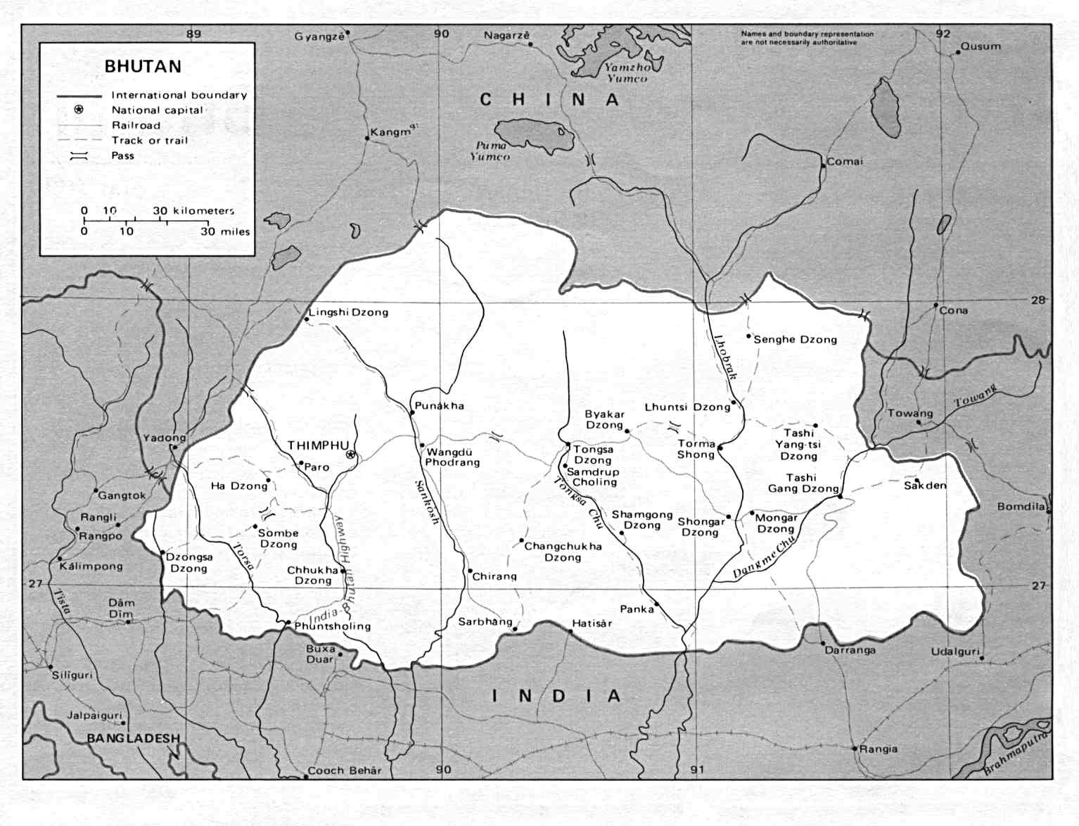 Butão | Mapas Geográficos do Butão
