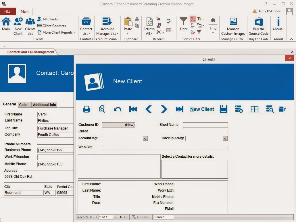 Access Extra Custom Metrostyle Ribbon Switchboard for Access 2007