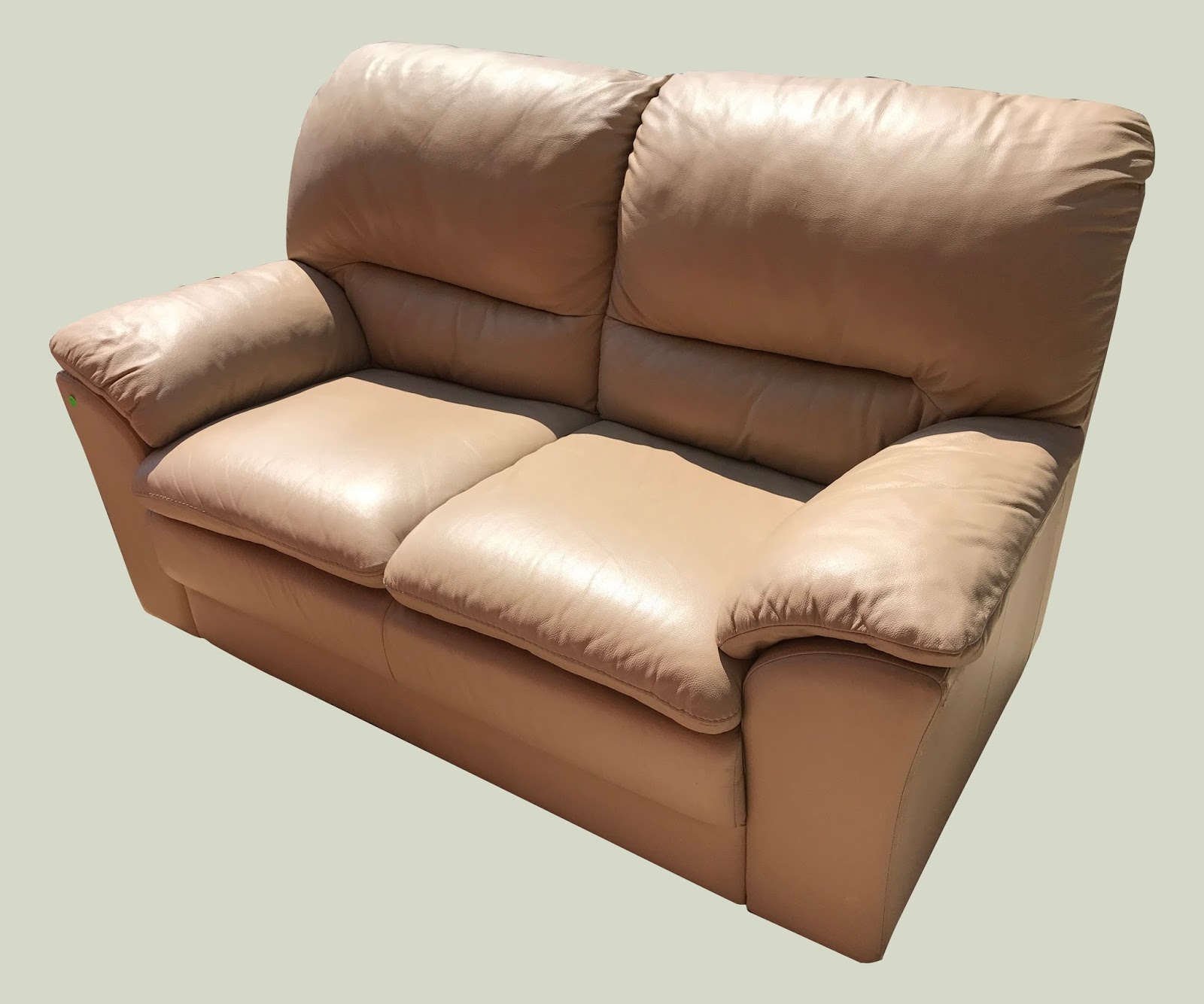 Uhuru Furniture & Collectibles Tan Leather Loveseat 175 SOLD