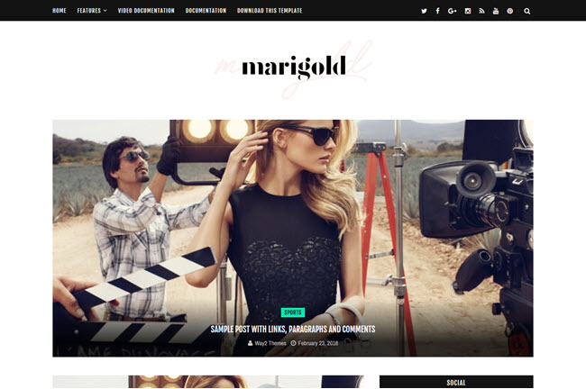 Marigold - Responsive Personal Blogger Template