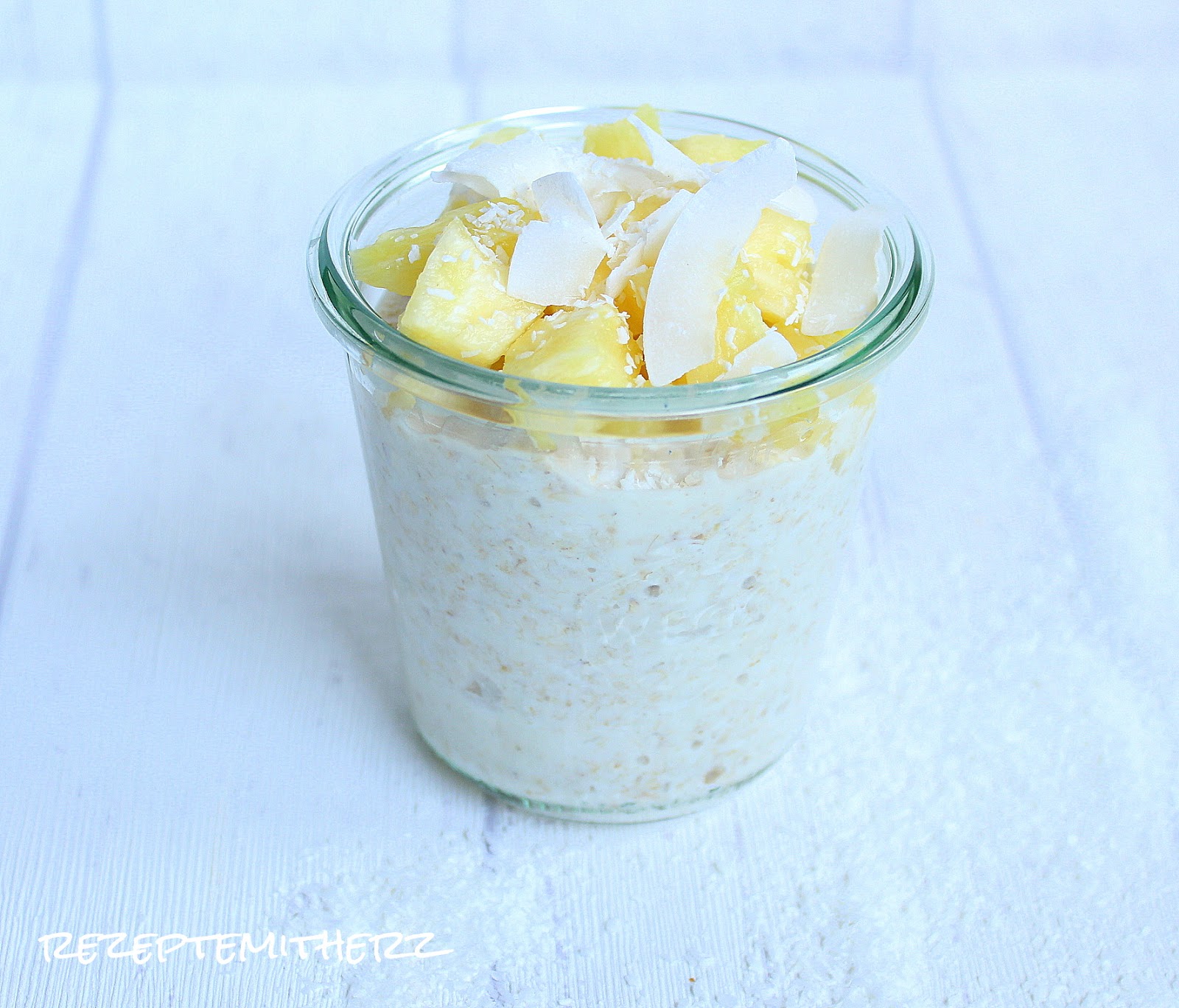 kokos ananas ovrenight oats, frühstücks oats, thermomix rezept