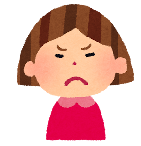 女の子の表情のイラスト「怒った顔」