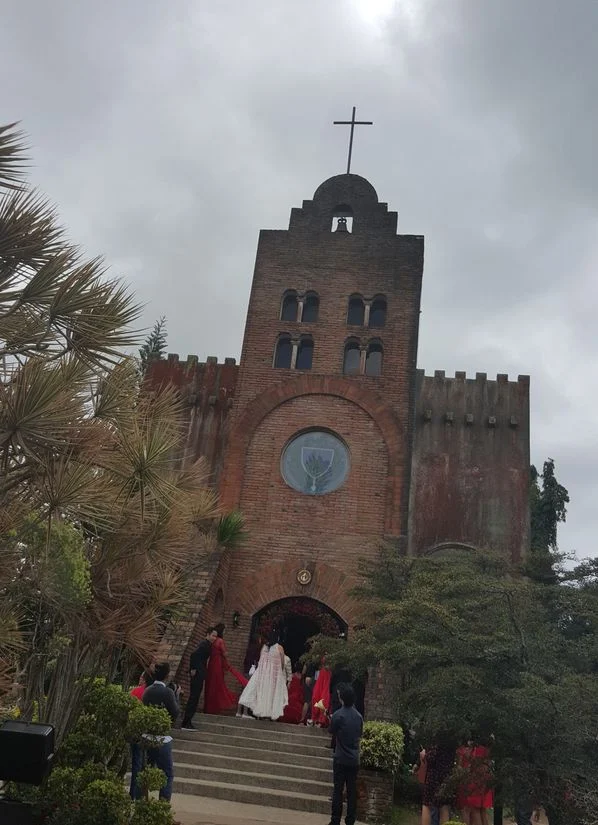 At the entrance of Caleruega Church