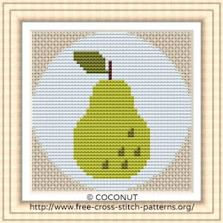 LA FRANCE FRUIT ICON, FREE AND EASY PRINTABLE CROSS STITCH PATTERN