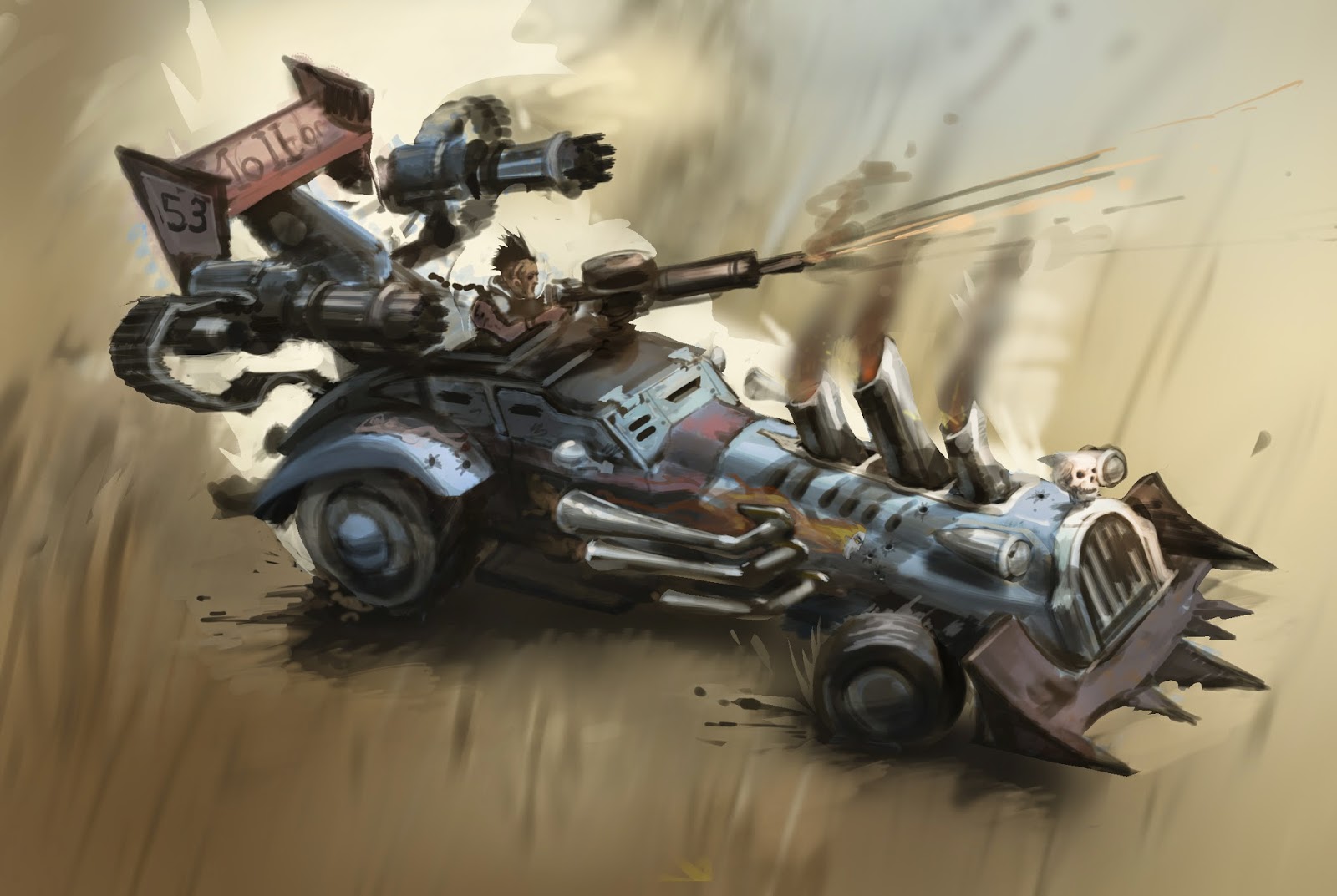 Alex Gonzales art work Daily Sketch 33 twisted metal hot rod