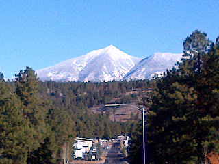 distant snowy mountain flagstaff