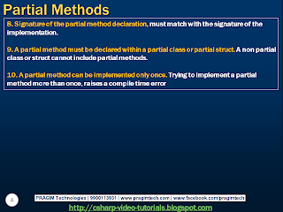 Sql server, .net and c# video tutorial: Part 63 – Partial Methods in C#