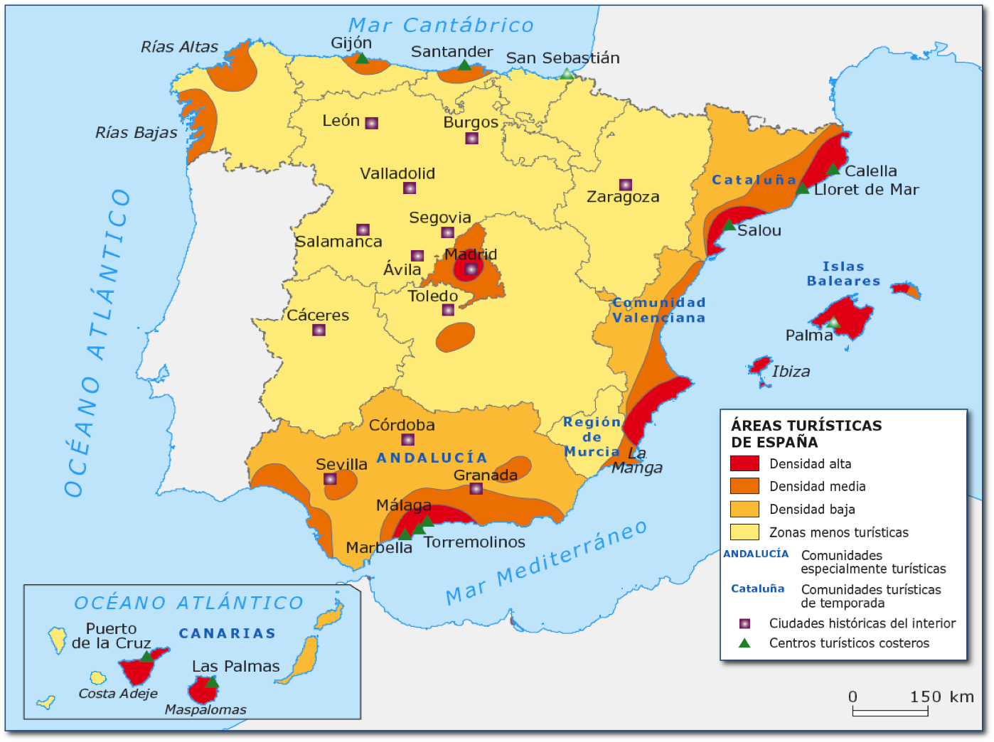 Antonio Alonso España Geografia: Mapa 1.- Los espacios turísticos en