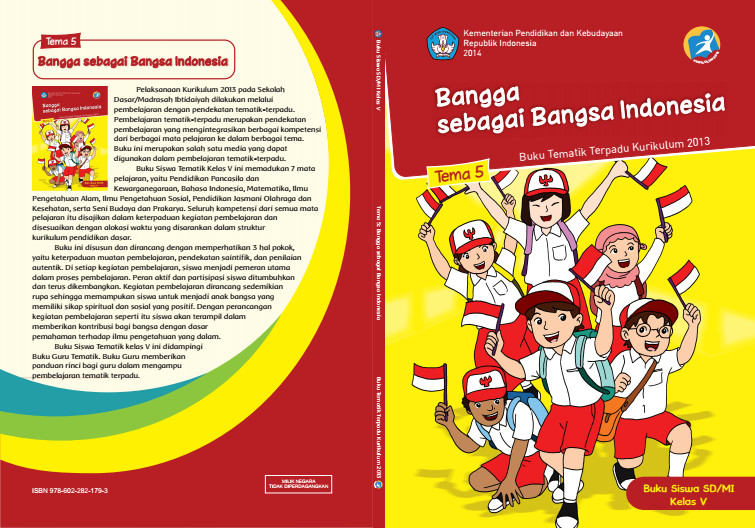 Download Buku Tematik Kurikulum 2013 SD/MI Kelas 5 Tema 5 Bangga sebagai Bangsa Indonesia Edisi Revisi Format PDF