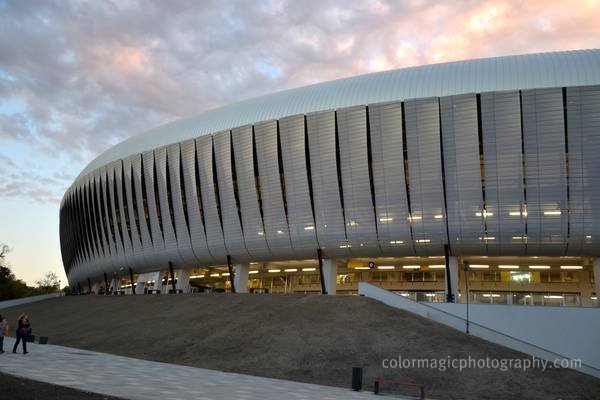 Cluj Arena Stadium-North side view at dusk