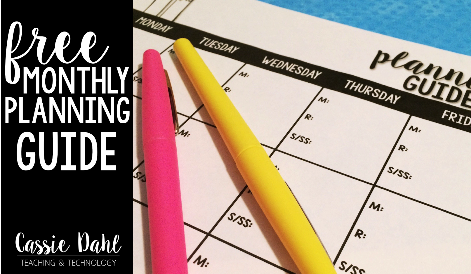 monthly planning guide freebie cassie dahl teaching technology monthly planning guide