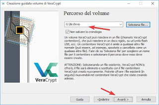 Creazione guidata volume di VeraCrypt Volume di VeraCrypt