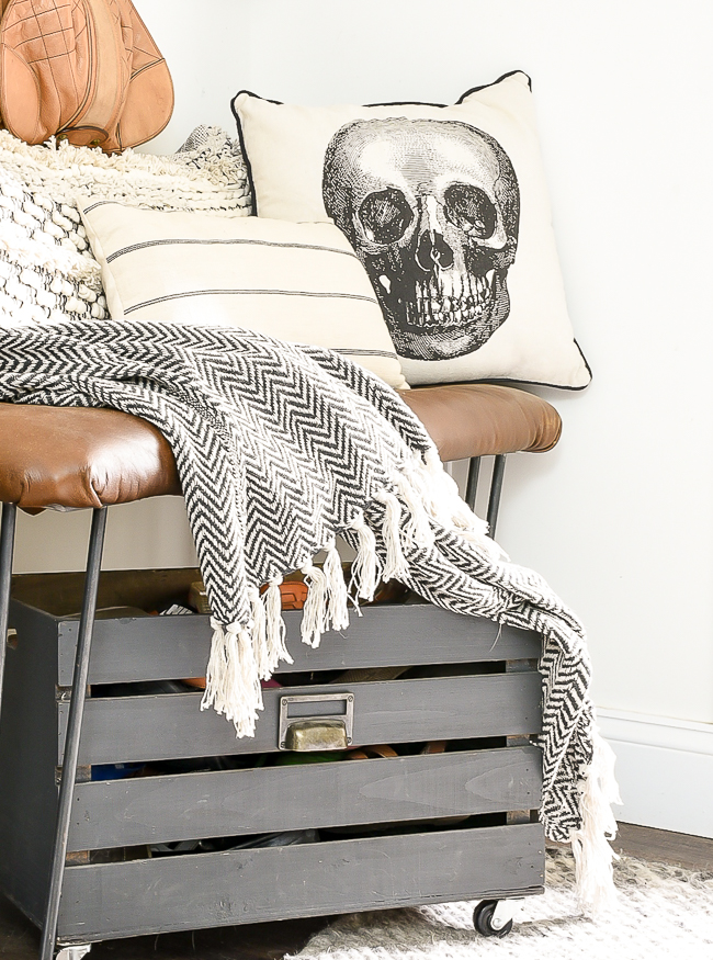 Skeleton Halloween pillow