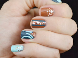 copper nail snowflakes bottle looks