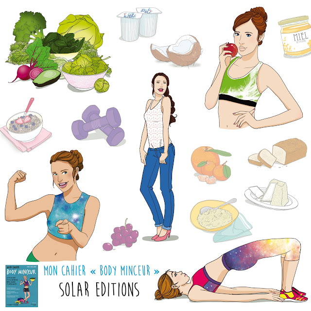 illustration édition Solar, Mon cahier "body minceur". Le programme fat burner, qui mixe alimentation à IG bas et training, pour brûler un maximum de calories zt un maximum de cellulite ! Le programme total pour mincir vite et durablement ! Puisque le sucre déclenche le stockage des graisses, l'alimentation à IG bas déstocke rapidement sans faim ni frustration. Et pour plus d'efficacité, un training complet permet de brûler les calories, tonifier et sculpter le corps. Exit la cellulite et les petites rondeurs, c'est parti pour un nouveau body et un nouveau lifestyle ! Au programme : -    Un programme complet food & training, pour mincir en 6 semaines et transformer sa silhouette. -    3 semaines de menus à IG bas, pour déstocker les graisses définitivement et mincir sans faim ni frustration. -    Un training complet et progressif, avec du cardio pour s'affiner, du gainage (dont du Pilates) pour se tonifier et du renforcement musculaire pour se sculpter.  Marie-Laure André est diététicienne depuis plus de quinze ans. Passionnée par l'alimentation-santé et experte des index glycémiques bas, elle est aussi l'auteure de nombreux ouvrages de diététique et de recettes, et chez Solar de Mon cahier Brûle-graisse et de Mon cahier Stop au sucre.