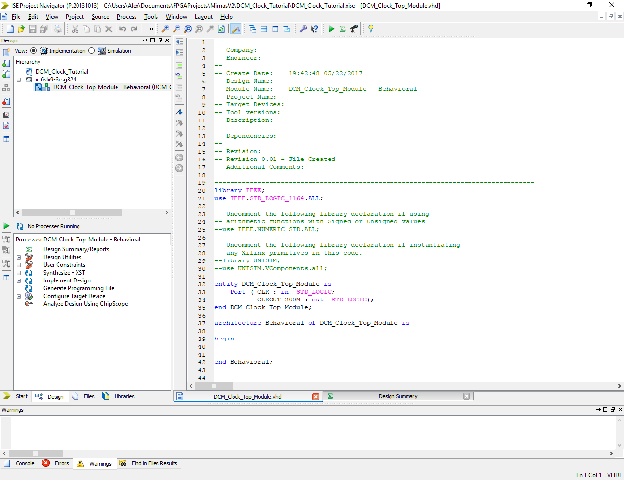 The Answer is 42!! Tutorial for Xilinx DCM Clock Generator with the