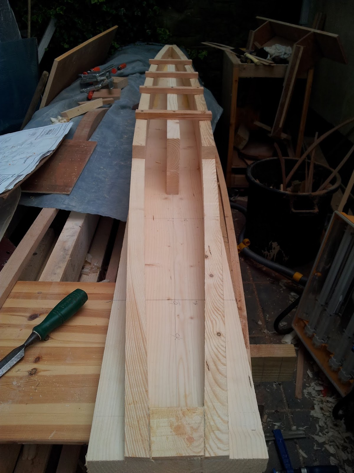 First time wooden boat builder Somes Sound 12 1/2 Keel Mold