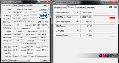 Detail dari VGA Intel HD Graphics 610 ( GPUZ )