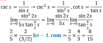 bahas pg limit cot per x csc