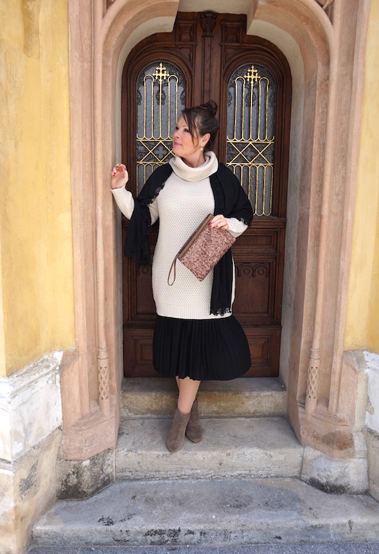 Mode Outfits Plisseerock In Midi Lange Zum Langen Pullover Fashion Blog Fur Frauen Beauty Lifestyle Und Vegetarische Ernahrung