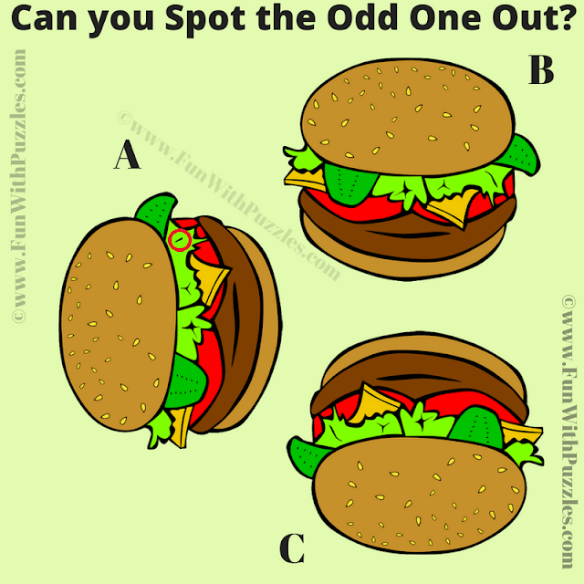 Find the Odd Burger Out: Visual Brain IQ Test Answer